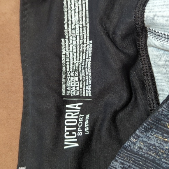 Victoria Sport Women's Metallic Leggings w/Inner Pocket Adj. Waist Size Large - Picture 7 of 9